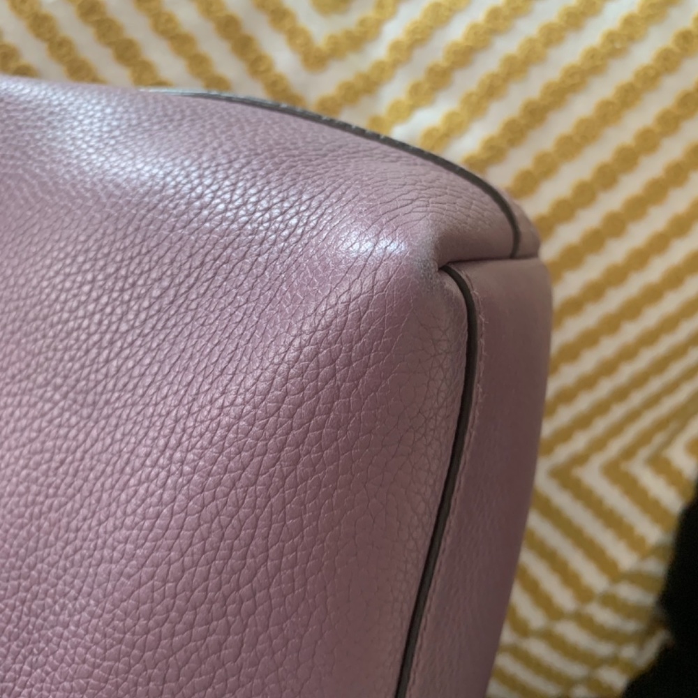 💕Authenic Gucci Mauve Leather Hobo Shoulder Tote Convertible Detachable Strap - Picture 11 of 13